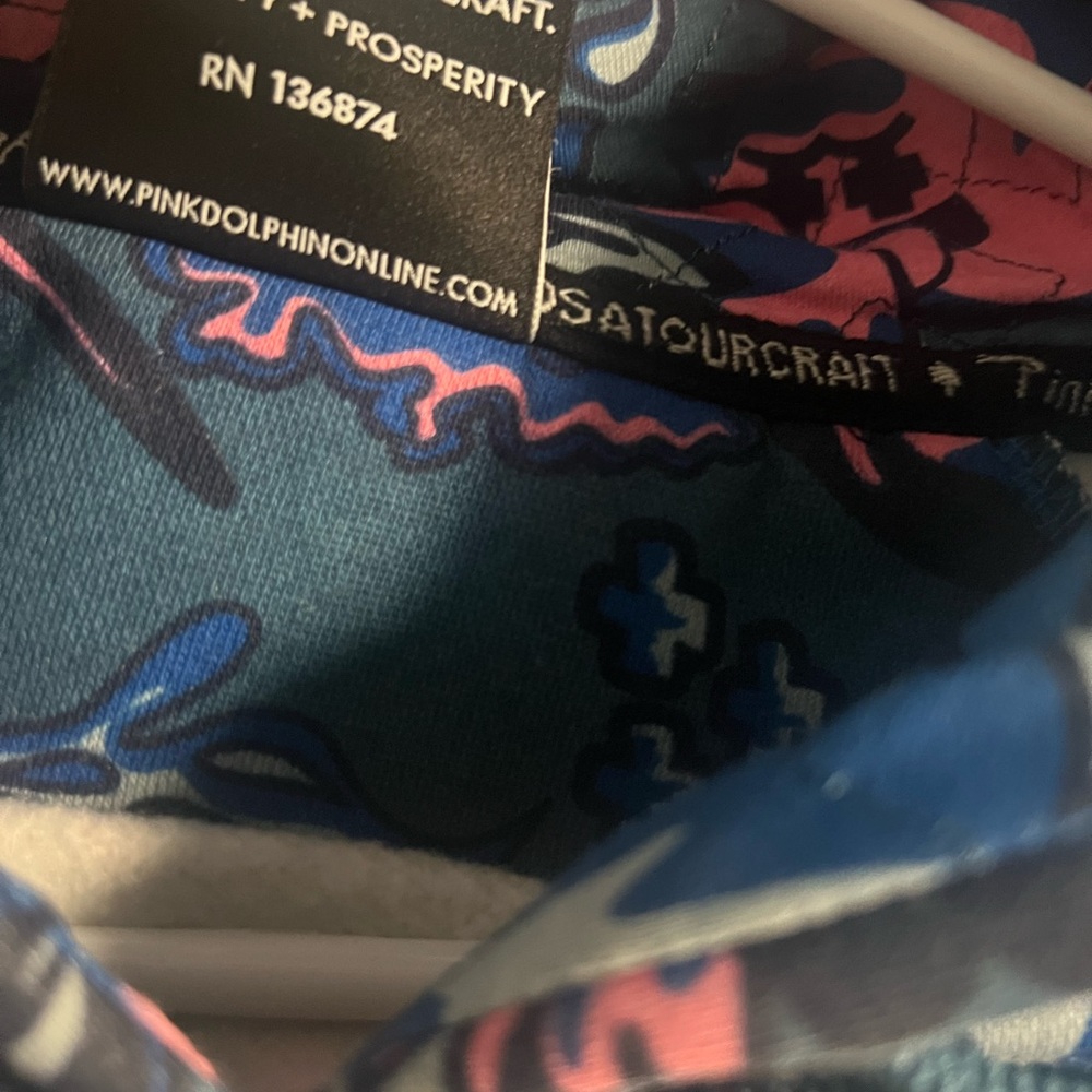 Pink Dolphin Blue and Pink Graphic Hoodie - Picture 5 of 6